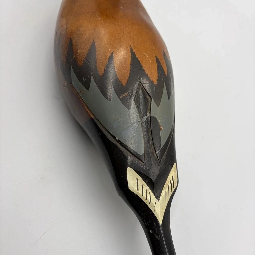 Wooden Hand Painted Decoy Duck Vintage Decor Mid Century Pintail
